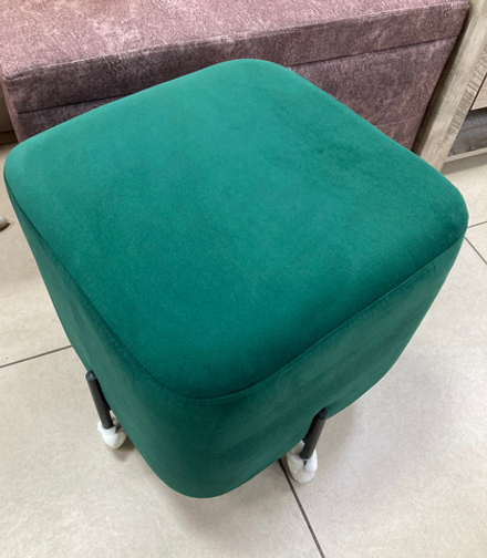 Пуфик Агат велюр изумруд/черный