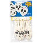 Шар латексный 35см Набор 5шт Панды (Белый)