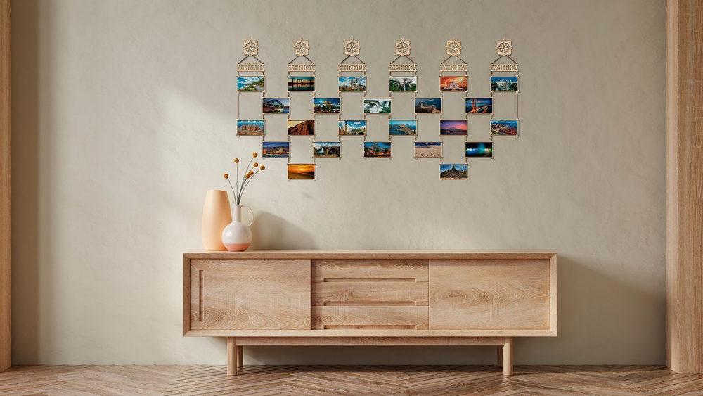 Деревянный пазл, двусторонний EWA Карта мира. Африка (70x18 см)