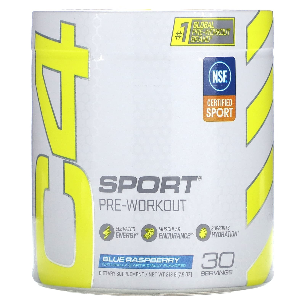 C4 / Cellucor, C4 Sport, предтренировочный, голубая малина,  213 г (7.5 унций)