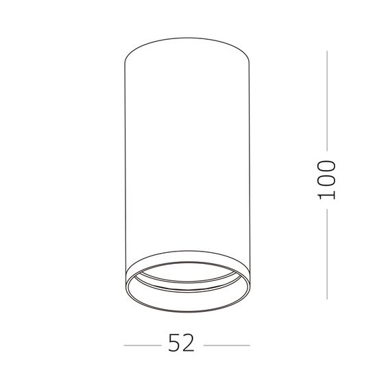 ST170.502.01 Светильник потолочный Белый GU10 1*50W IP20 D52xH100 220V Без ламп Накладные светильники