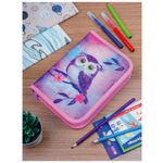 Пенал 1 отделение, 200*140*40 Berlingo "Owl", с наполнением, полиэстер