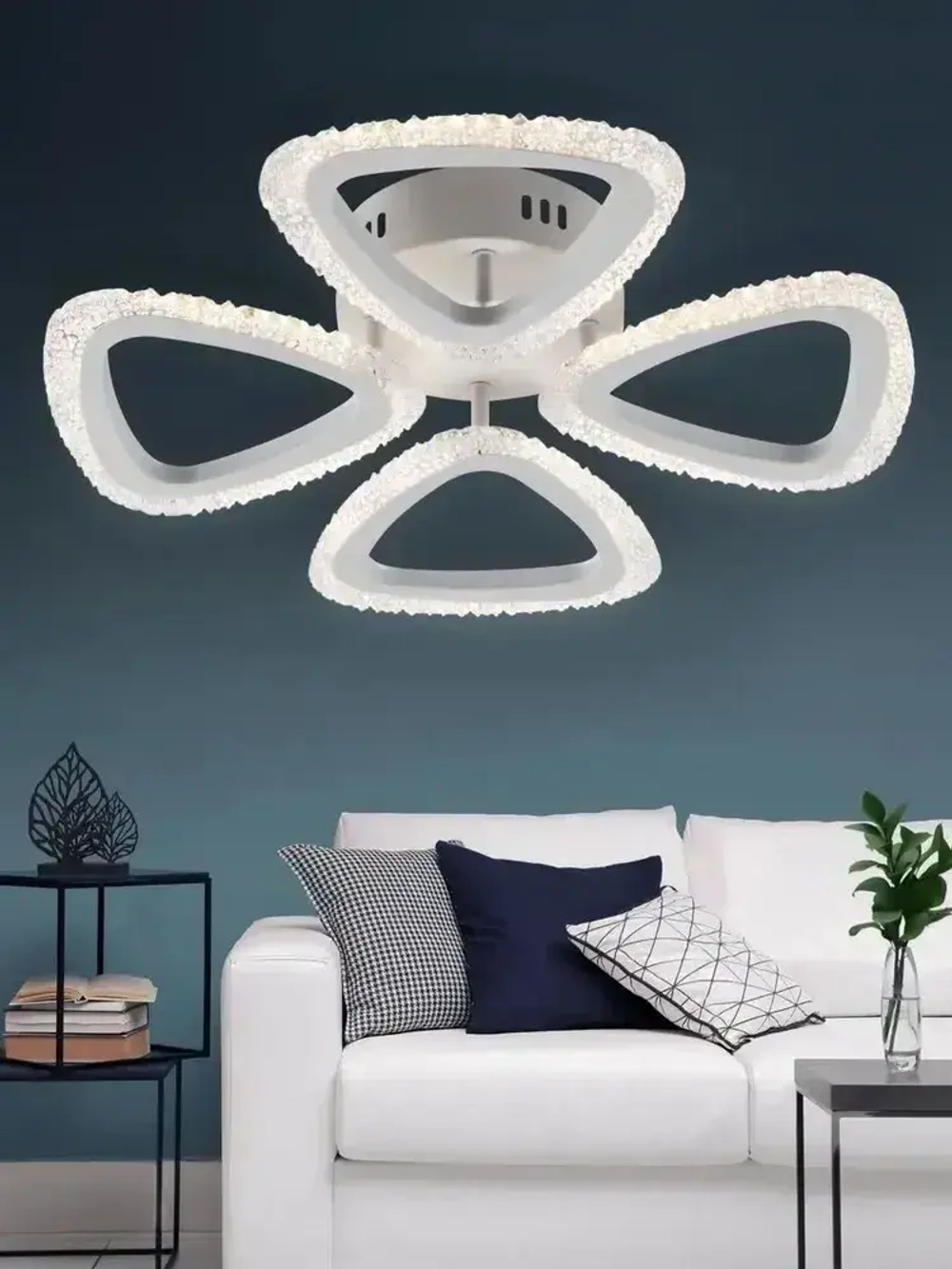 Люстра потолочная светодиодная с пультом ДУ Rivoli белая 64Вт LED 2700-6000К, светильник на кухню, в детскую, в спальню