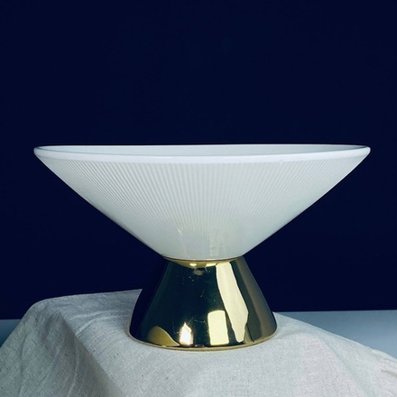 Lenardi 163-013 Фруктовница 22,5х13см на ножке MULTICOLOR в под.уп.(х12)Фарфор