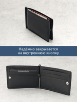 724 R - Зажим для купюр с монетником на молнии и RFID защитой