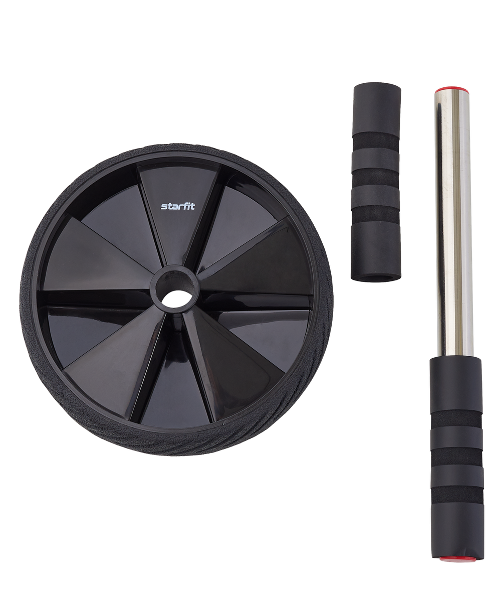 Ролик для пресса с мягким ходом RL-104, черный/красный