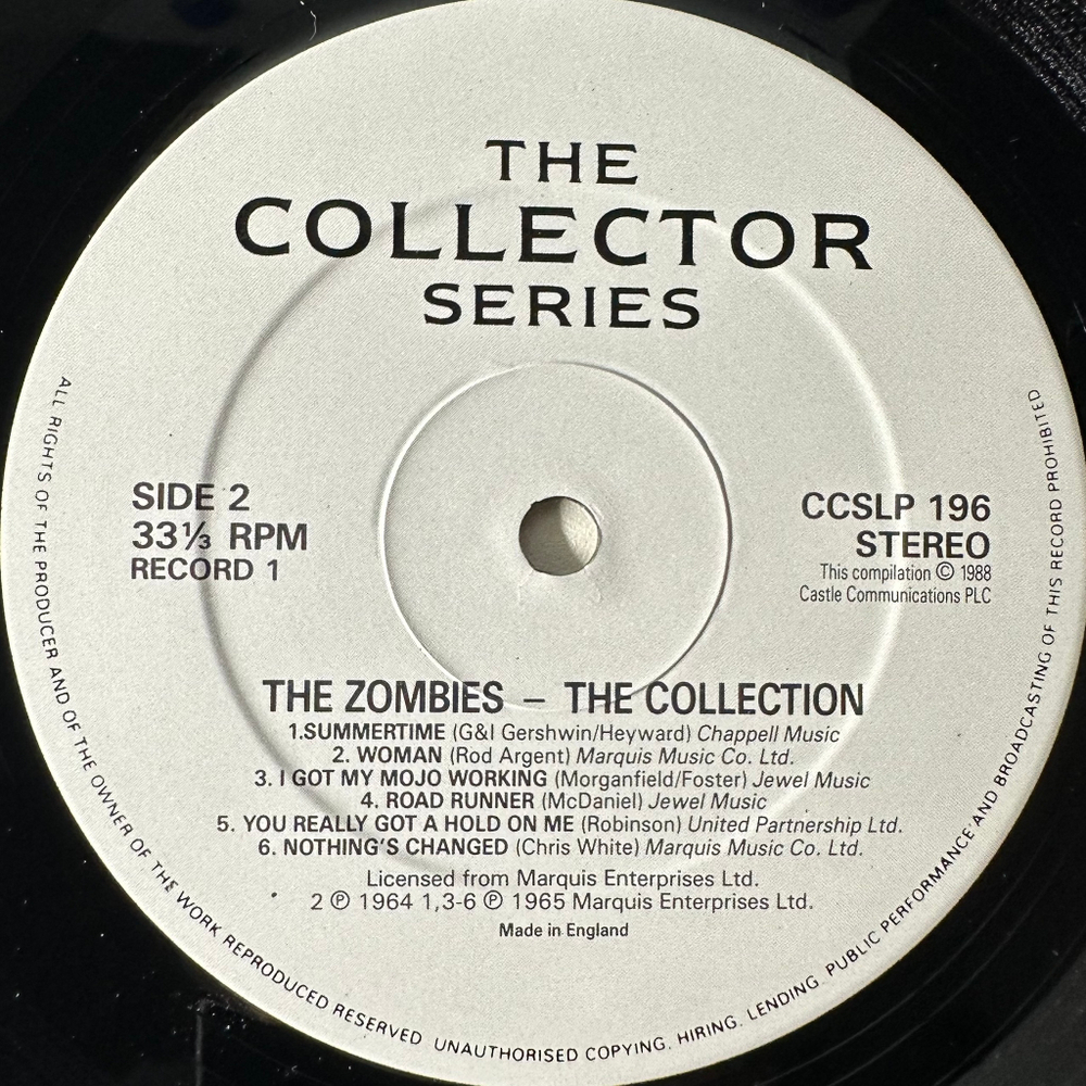 The Zombies ‎– The Collection 2LP (Англия 1988г.)