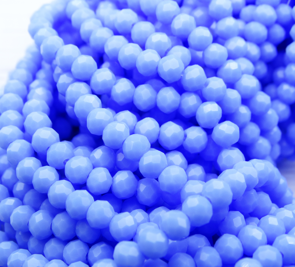 БН017НН23 Хрустальные бусины "рондель", цвет: сиренево-голубой непрозрачный, 2х3 мм, 95-100 шт.