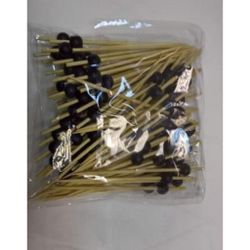 Пика шпажка бамбук "Жемчуг" 12 см черный 100 шт P.L.