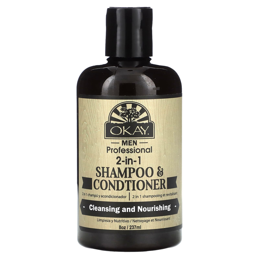 Okay Pure Naturals, Профессиональный шампунь и кондиционер 2 в 1 для мужчин, 237 мл (8 унций)