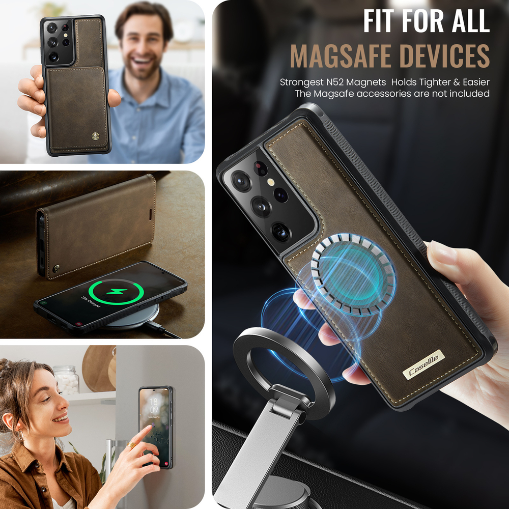 Чехол-кошелек CaseMe 2 in 1 MagSafe Samsung Galaxy S21 Ultra