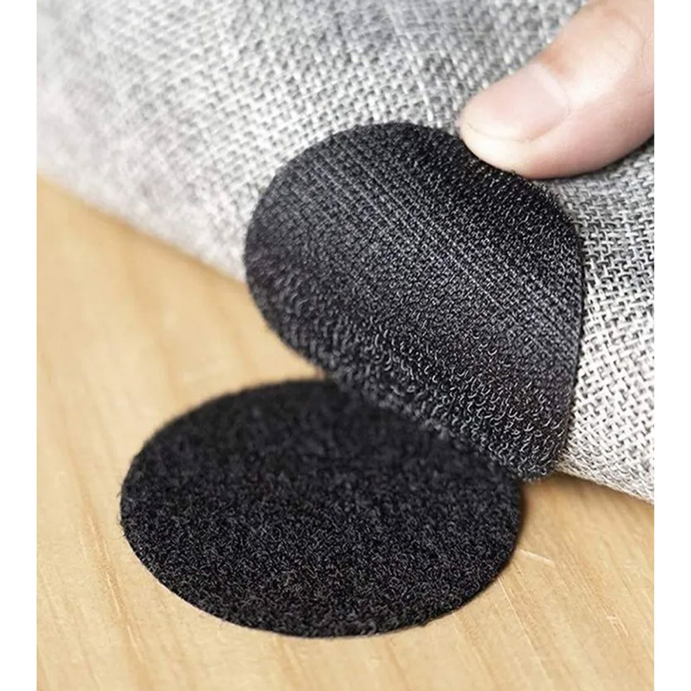 Липучки-крепления самоклеящиеся круглые 5шт d5см, цвет черный