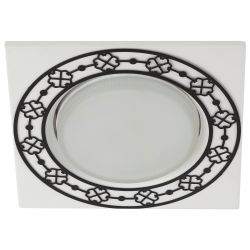 Светильник встраиваемый ЭРА KL78 WH/BK под лампу GX53 квадратный белый/черный | Встраиваемые светильники Для ламп GX53