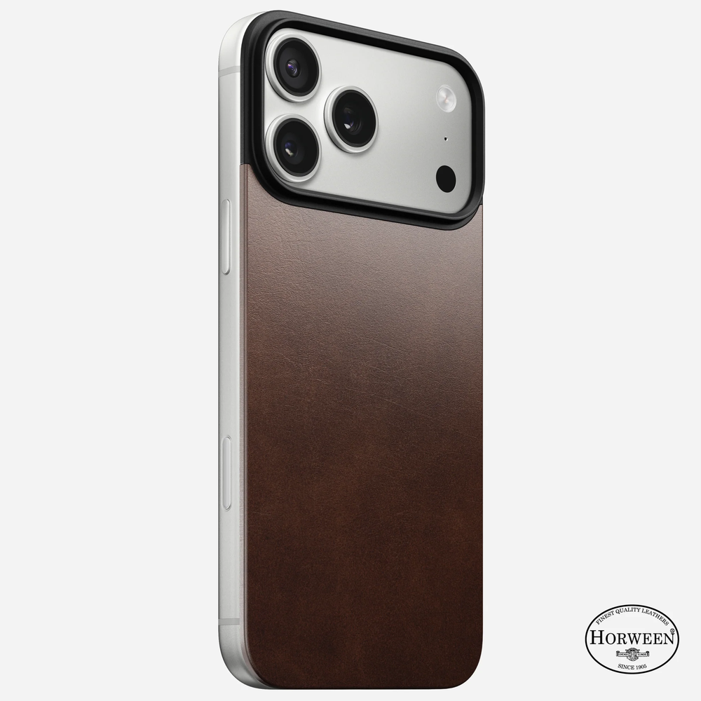 Задняя панель кожаная (Horween) Nomad Magnetic Leather  для iPhone 17 Pro Max Magsafe коричневый