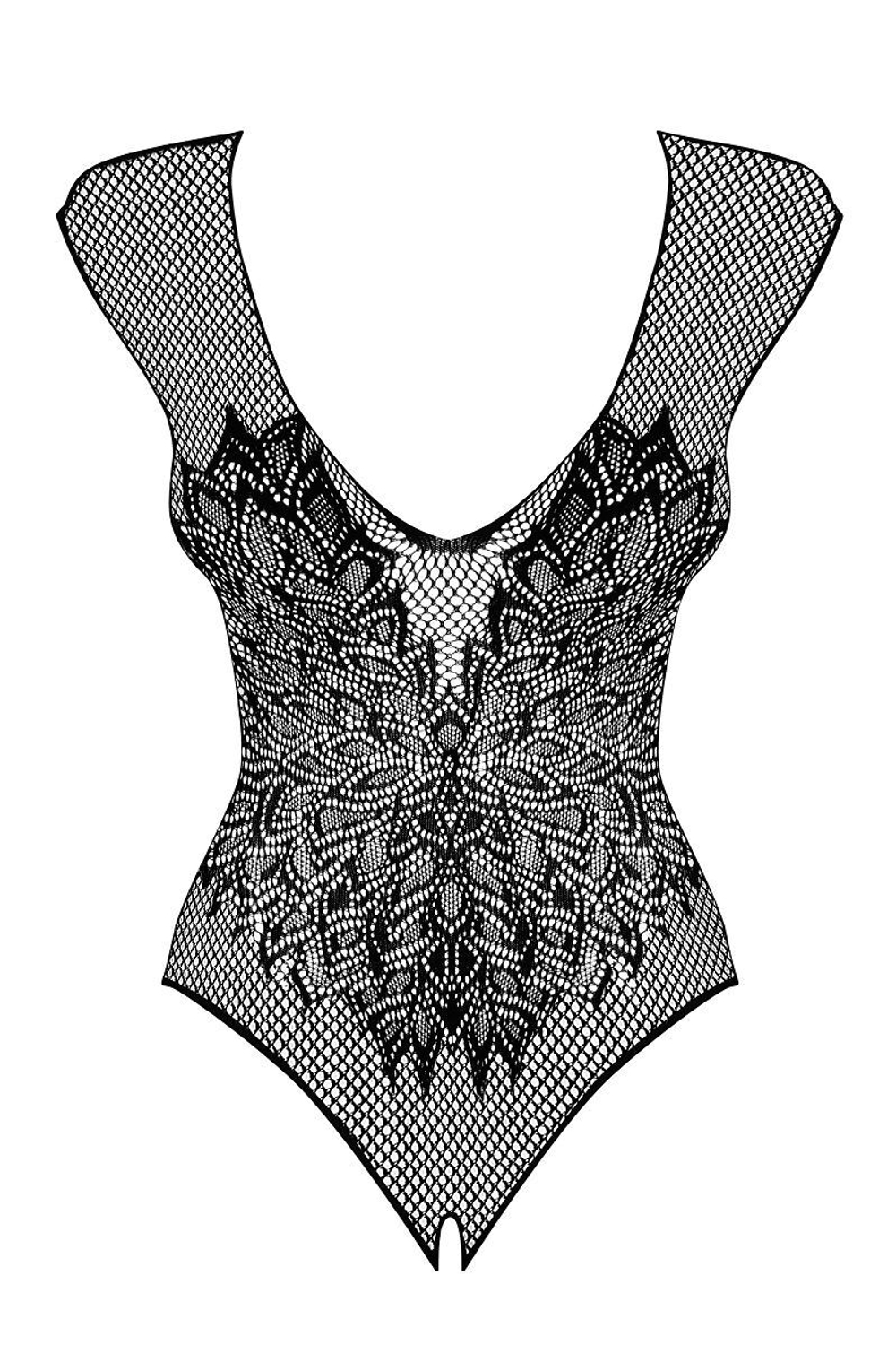 Боди из сеточки с рисунком в виде крыльев на спинке (Размер: S-M-L) (Цвет: черный)