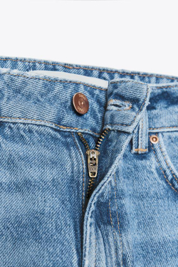 ZARA ДЖИНСЫ Z1975 '90S STRAIGHT В СТИЛЕ 90-Х С ВЫСОКОЙ ПОСАДКОЙ И РЕМНЕМ, ВЫЦВЕТШИЙ СИНИЙ