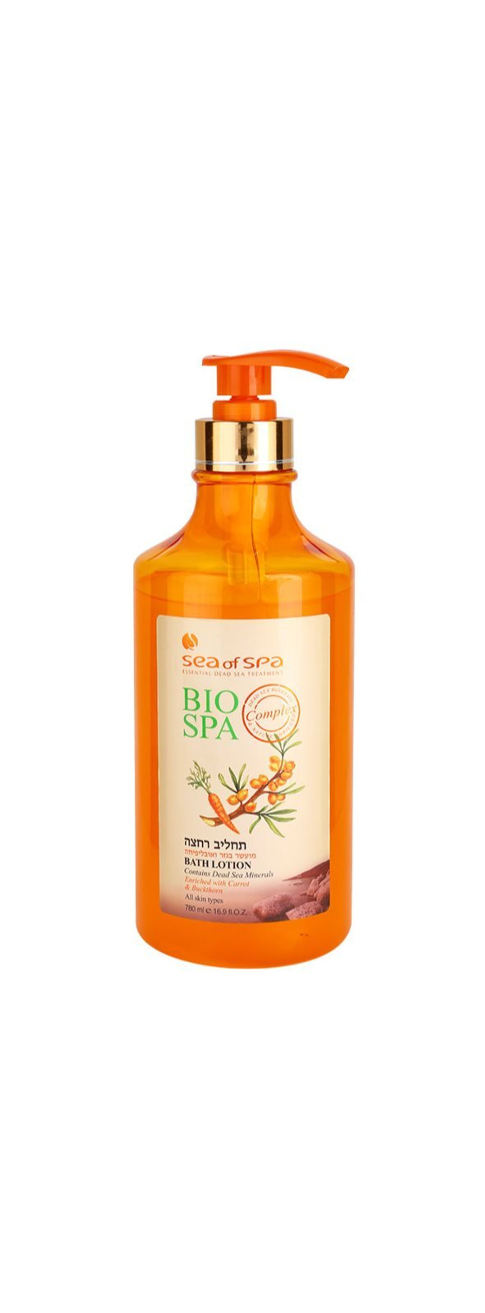 Sea of Spa Bio Spa Carrot & Buckthorn - крем для душа и ванн с минералами Мертвого моря /   780  ml  / GTIN 7290012934681