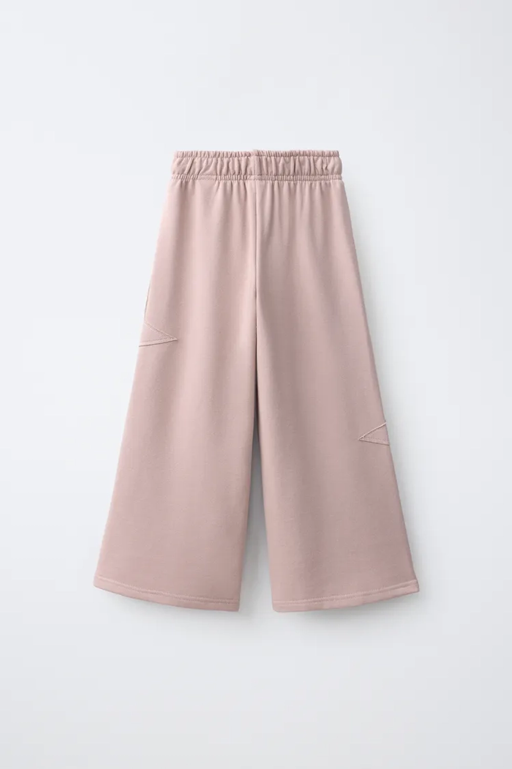 ZARA БРЮКИ WIDE LEG С НАШИВКАМИ-ЗВЕЗДАМИ, РОЗОВЫЙ