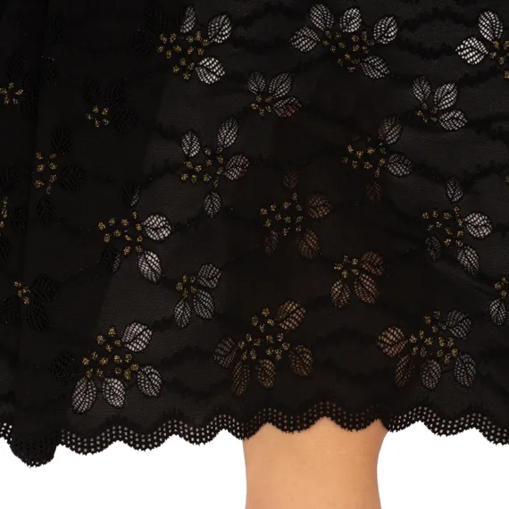 Кружево эластичное черное/золото 22 см