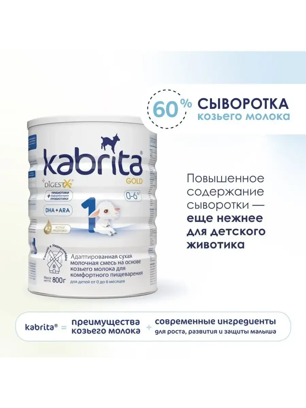 Молочная смесь Kabrita 1 (0-6 месяцев) 800 г