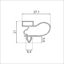 Уплотнитель для торгового холодильного шкафа Norcool CMV 750HC 1540х720 мм