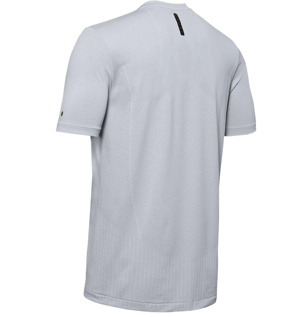 Мужская теннисная футболка Under Armour Rush HG Seamless Fitted - grey