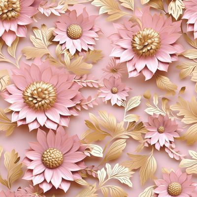 Объемные розовые цветы на светлом фоне