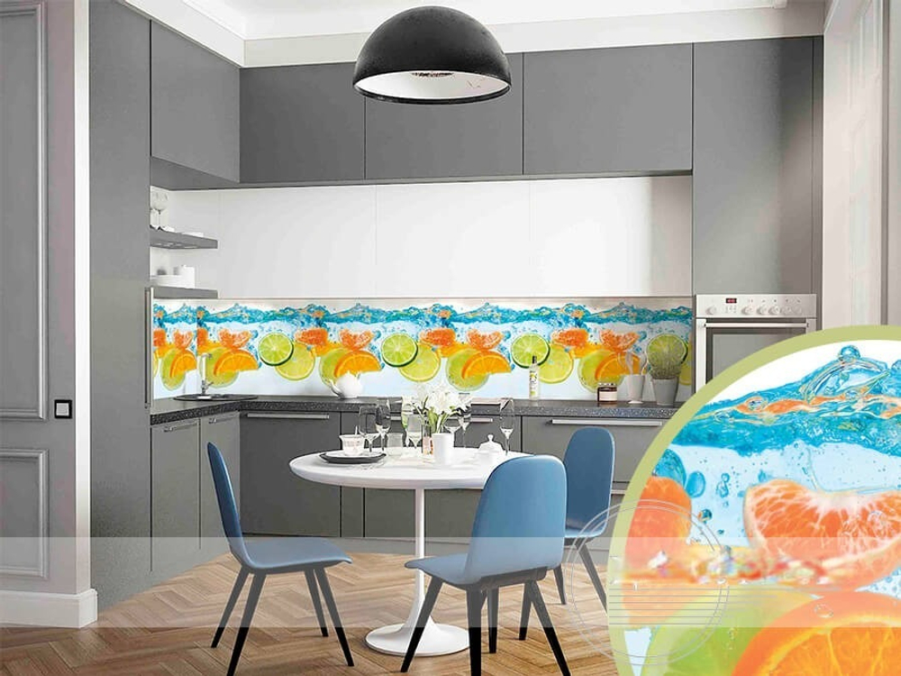 Кухонный фартук Фрукты в воде 3000х600 мм