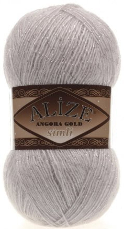 Пряжа Angora Gold Simli, 100 г, 500м, 20%шерcть,75%акрил,5% металлик (цена за 1 шт)