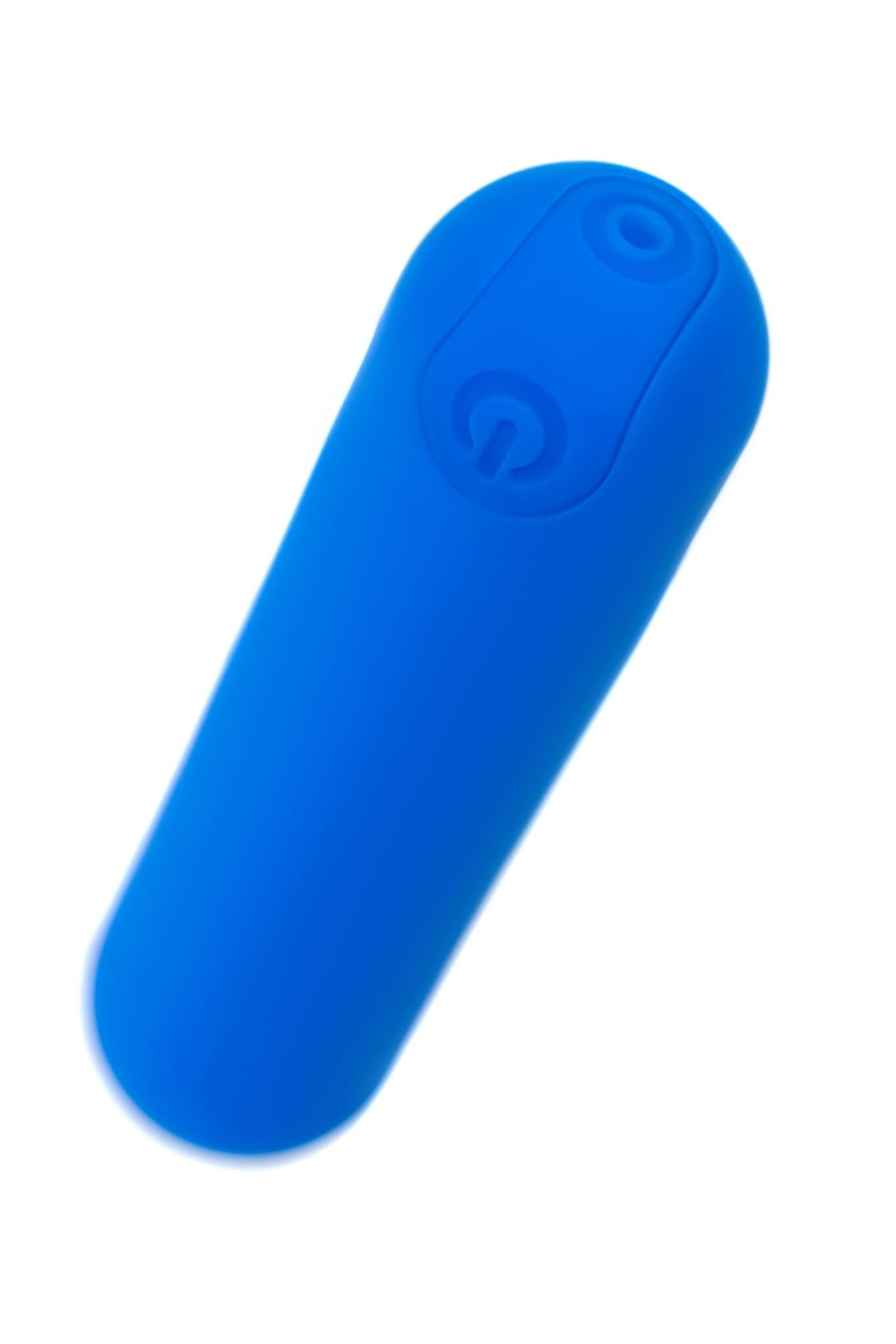 Синяя силиконовая перезаряжаемая вибропуля Nep - 8 см.