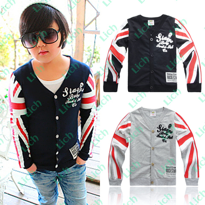 Кардиган детский с принтами британского флага на рукавах