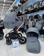 Коляска детская MOWBaby "ZOOM"PU (2в1) RA086 Gold Grey