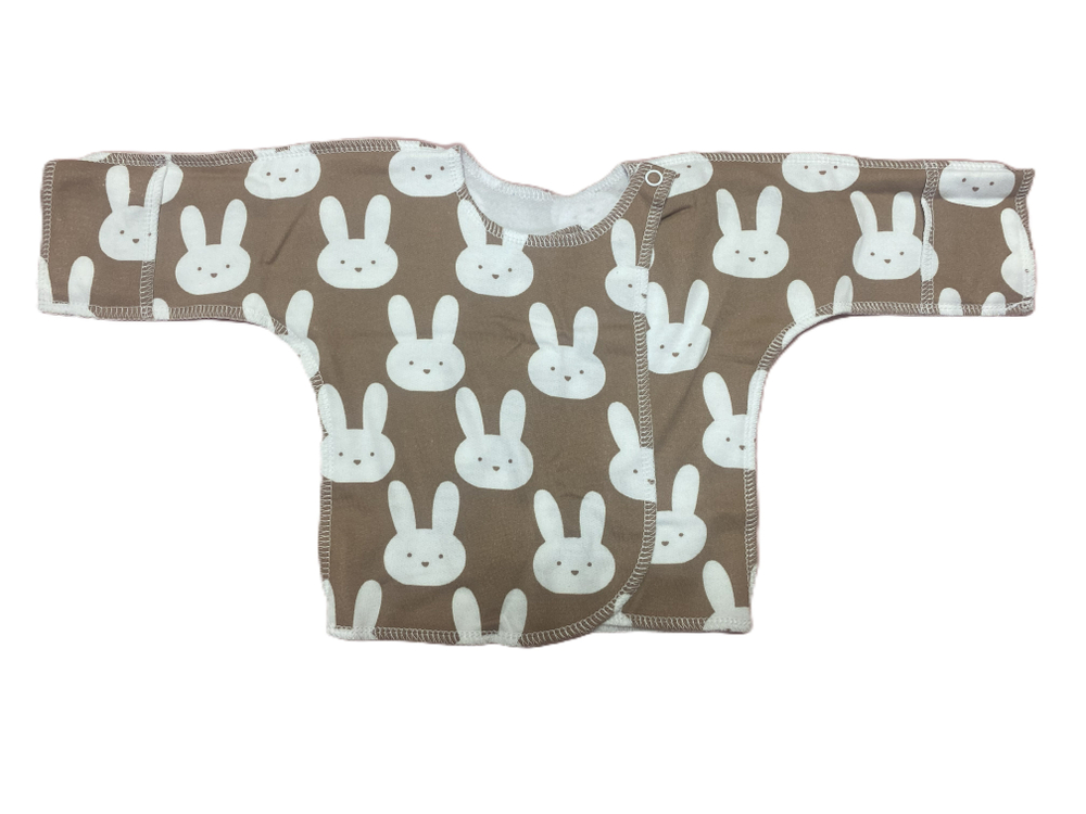 Распашонка из футера (начес) с кнопкой на плече из 100% хлопка на рост 56 см