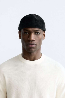 ZARA ВЕЛЬВЕТОВАЯ ШАПКА, ЧЕРНЫЙ