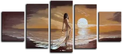 Модульная картина "Девушка на закате"