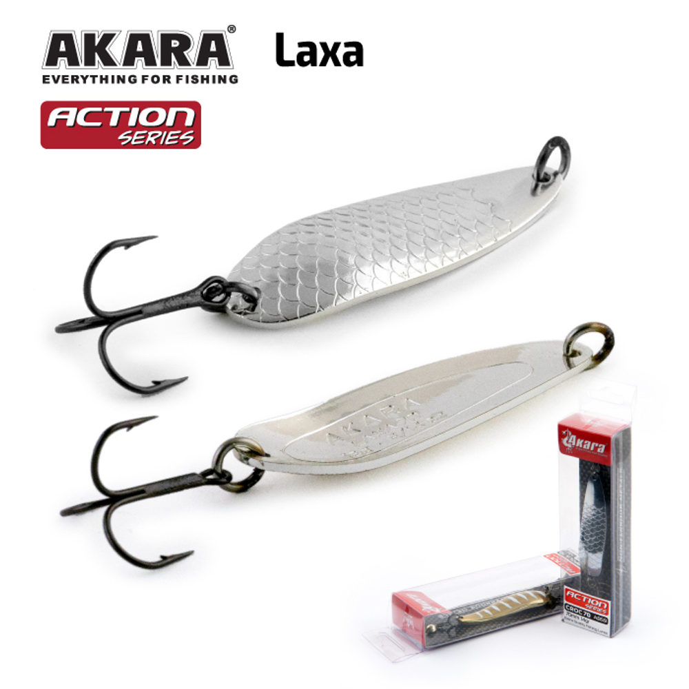Блесна колебалка Akara Action Series Laxa 70 24 гр. 6/7 oz. Sil