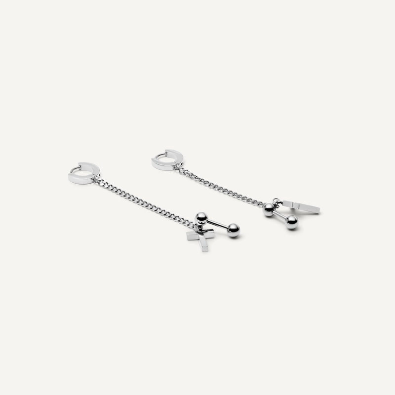 Серьги Цепь и Крест