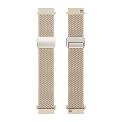 Эластичный ремешок серого цвета (Beige) от Dux Ducis для смарт часов Samsung Galaxy Watch 3, 4, 5, 6 и 7 (размер крепления 20мм), серия Strap (Mixture Pro Series)