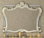 Зеркало Misty Bianco 90x90 белое сусальное золото