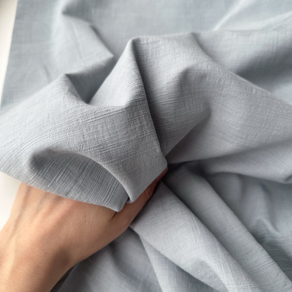 Фактурный хлопок «Рельеф» Пыльно-голубой