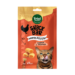 TRIOL Snack Bar Лакомство для кошек "Паштет из курицы с лососем" 0,04 кг