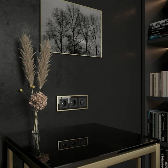 Рамка Werkel Baguette на 3 поста черный/латунь W0032852 4690389185809