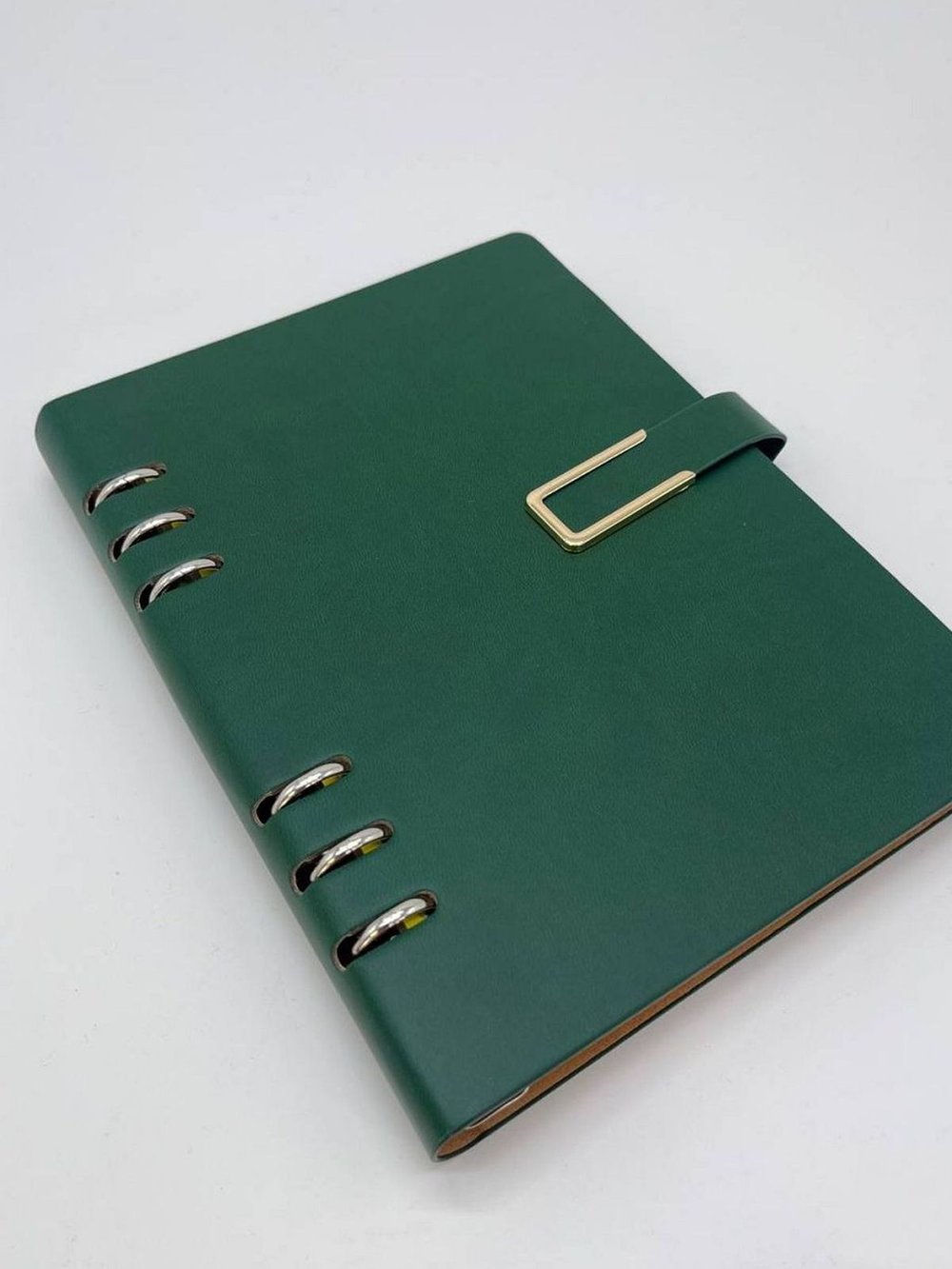 Блокнот органайзер А5 на кольцах 96 л. на магните в линейку зеленый (5919-1)