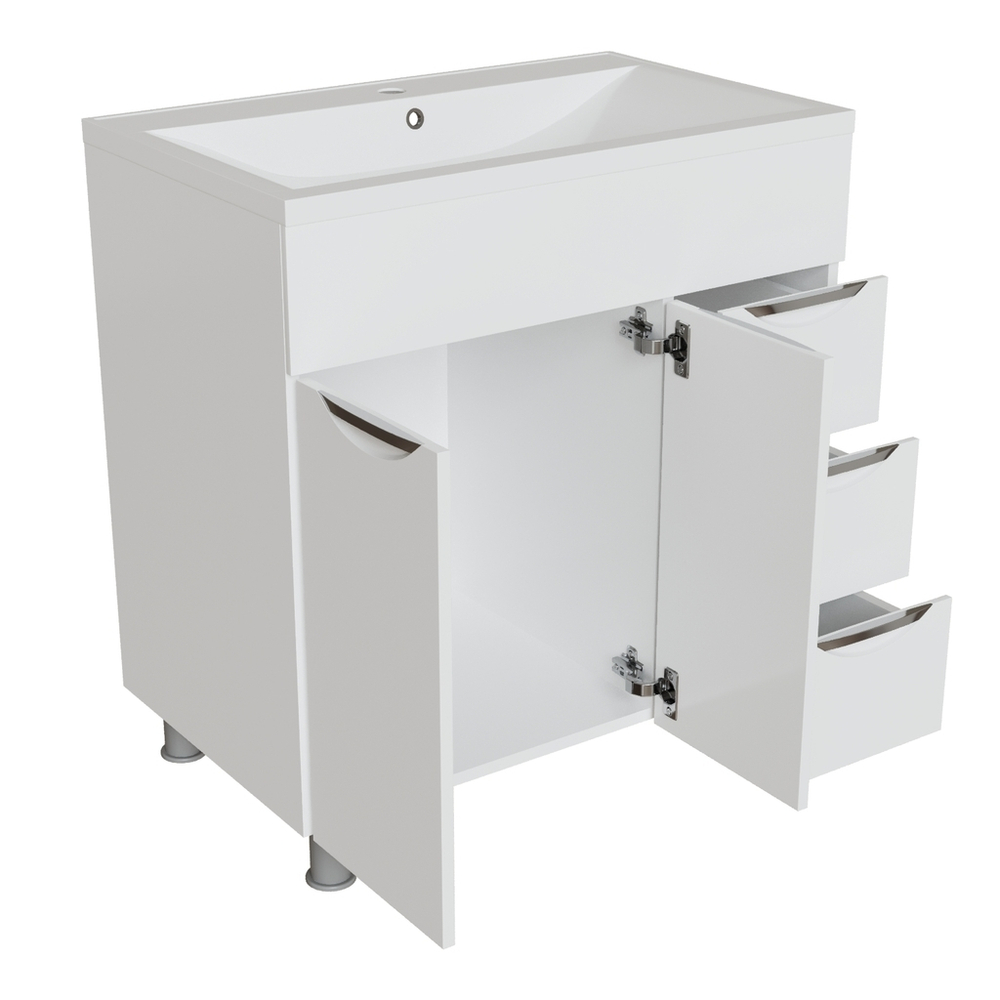 Тумба д/ванной "ЭТЬЕН-80" под раковину Нелли-80 (MIXLINE) (ПВХ)