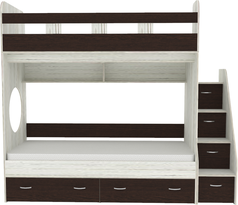 Двухъярусная кровать КарИВи Юниор 1 80x160 Винтерберг Венге