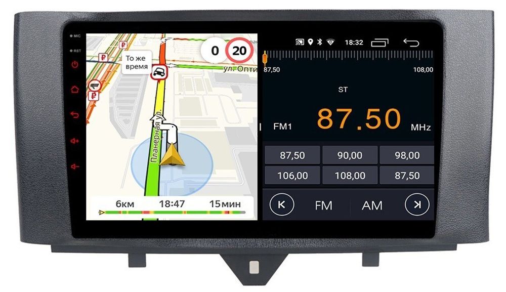 Магнитола для Smart ForTwo/ForFour 2012-2015 - Parafar PF215FHD на Android 13, 8-ядер, 2Гб+32Гб, CarPlay, 4G SIM-слот