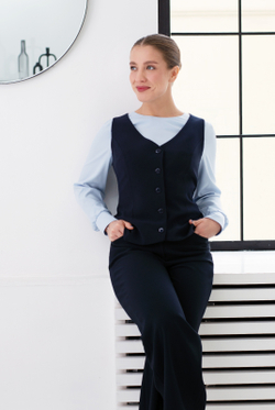 Жилет с подкладом 746Д, Тёмно тёмно син #70ТТСи06746Д