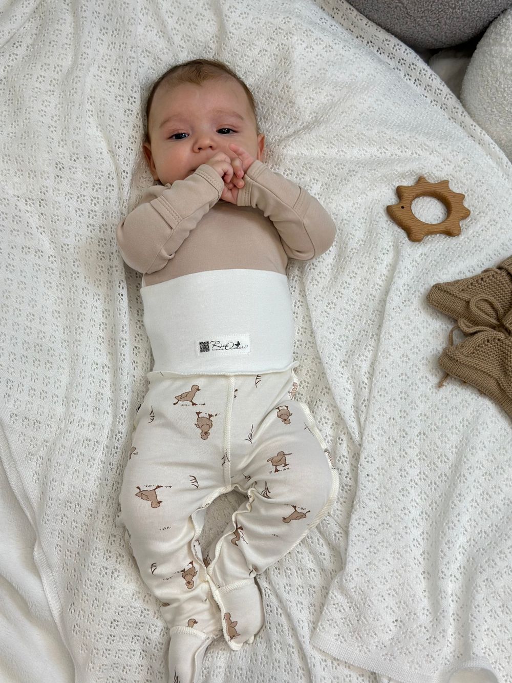 Ползунки швы наружу Утята Экрю RinaAmari