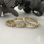 Кликер "Shine" с камнями 1.5мм - Желтое золото - White CZ