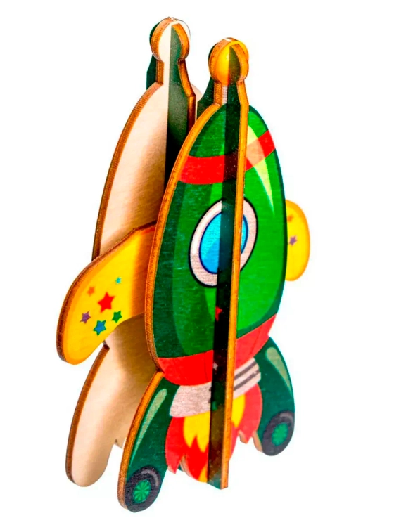 Деревянный конструктор Ракета